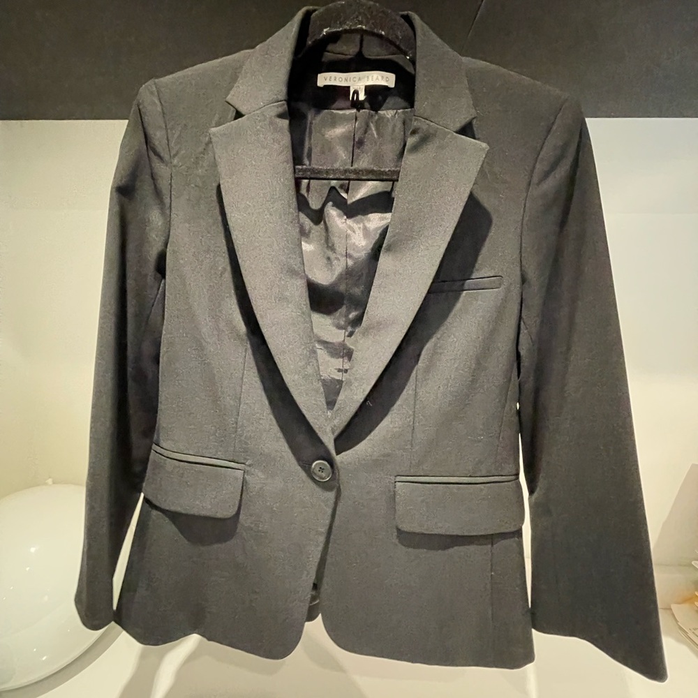 $698 Veronica Beard Black Classic Wool Dickey Jacket Blazer Single Button sz 4 - Picture 9 of 14